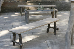 banco de jardín / clásico / de madera / de recuperación