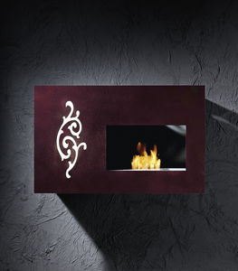 chimenea de bioetanol / moderna / hogar cerrado / de pared