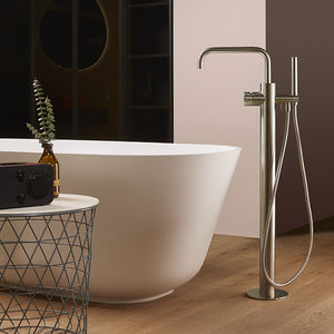 grifo monomando de bañera / para suelo / de acero inoxidable / de baño