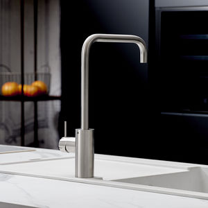 grifo monomando de acero inoxidable / para cocina / con 1 orificio / con caño giratorio