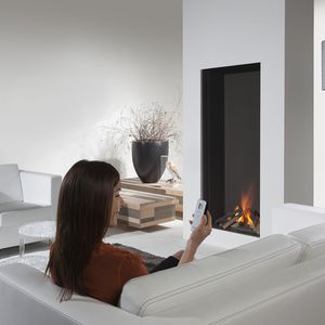 chimenea de gas / moderna / hogar cerrado / encastrable
