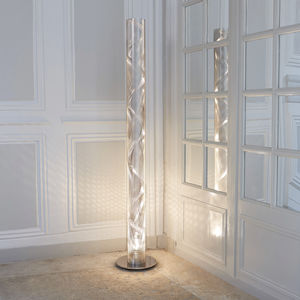 columna luminosa moderna / de acero inoxidable / LED / halógena