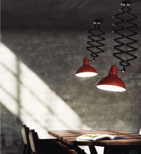 lámpara suspendida / de estilo industrial / de aluminio / de latón