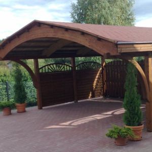 cubierta para aparcamiento de madera