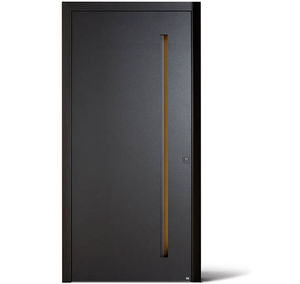 puerta de entrada / abatible / de madera / de vidrio
