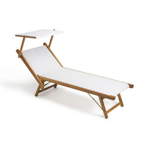 chaise longue moderna / de Batyline® / de tejido repelente al agua / de madera