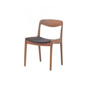silla de diseño escandinavo / tapizada / de madera maciza / de cuerda