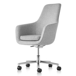 sillón de oficina moderno / de tejido / con ruedas / con patas en forma de estrella