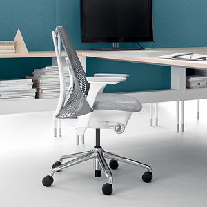 sillón de oficina moderno / de tejido / de polipropileno / con ruedas