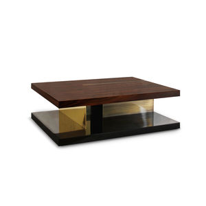 mesa de centro moderna / de madera lacada / de chapa de madera / de palisandro