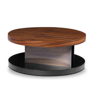 mesa de centro moderna / de madera lacada / de chapa de madera / de palisandro