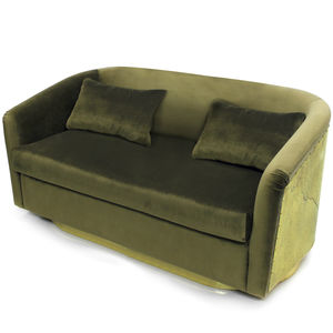 sofá moderno / de terciopelo / 2 plazas / verde