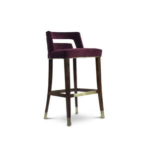 silla de bar moderna / tapizada / con reposapiés / de terciopelo