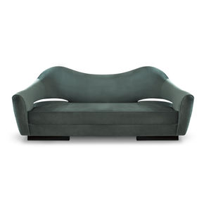 sofá moderno / de terciopelo / de wengué / 2 plazas