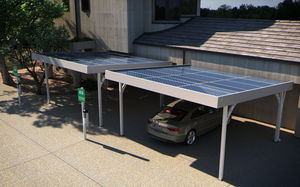 cubierta para aparcamiento de metal / profesional / con paneles fotovoltaicos integrados