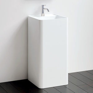 lavabo de pie / cuadrado / de resina mineral / moderno