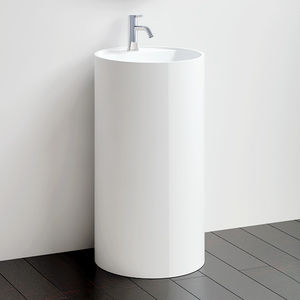 lavabo de pie / redondo / de resina mineral / moderno