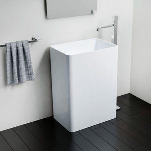 lavabo de pie / rectangular / de resina mineral / moderno