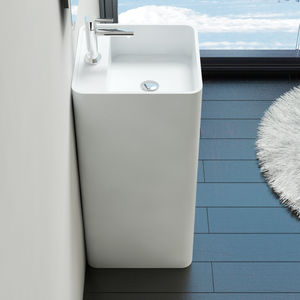 lavabo de pie / cuadrado / de resina mineral / moderno