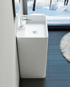 lavabo de pie / rectangular / de resina mineral / moderno