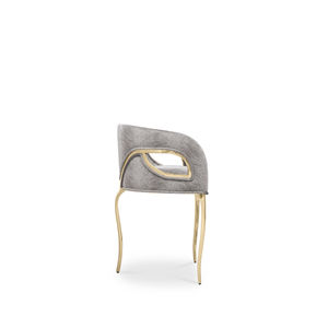 silla clásica / tapizada / con reposabrazos / de terciopelo