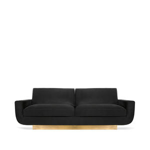 sofá moderno / de latón pulido / de terciopelo / 2 plazas