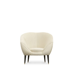 sillón clásico / de terciopelo / de madera lacada / con reposapiés