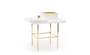 mesa moderna / de hierro / de cerámica esmaltada / rectangular