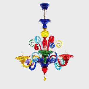lámpara araña clásica / de cristal de Murano / de incandescencia / hecha a mano