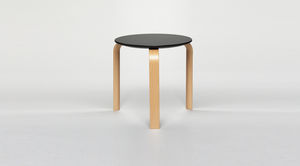taburete moderno / de haya / apilable / negro
