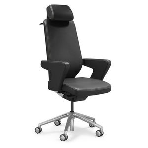 sillón de director / moderno / de cuero / ajustable en altura