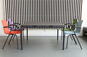 mesa moderna / de material laminado / de aluminio / rectangular