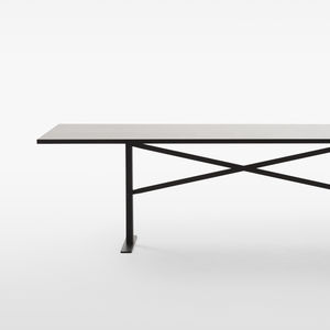 mesa de trabajo moderna / de roble / de acero pintado / rectangular