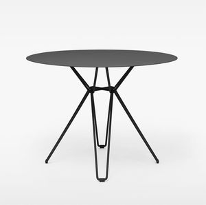 mesa de comedor moderna / de acero galvanizado / de material laminado / redonda