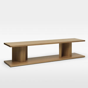 mesita auxiliar moderna / de madera / rectangular / con almacenamiento