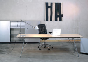 mesa de trabajo moderna / de aluminio / rectangular / para el sector servicios