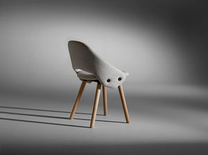 silla de visita / de diseño escandinavo / tapizada / de cuero