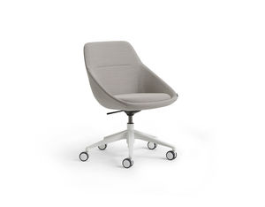sillón de oficina de tela / de cuero / de aluminio / de metal lacado