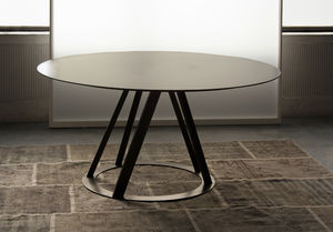 mesa moderna / de metal / redonda / 100 % reciclable