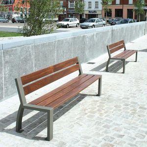 banco público / moderno / de metal / de madera