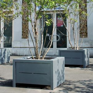 jardinera de acero / rectangular / ajustable en altura / moderna