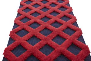 alfombra moderna / con motivos geométricos / de lana / de yute