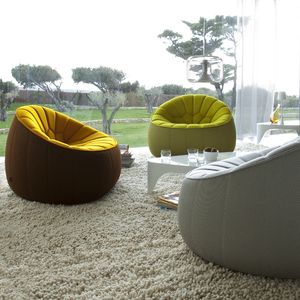 sillón de diseño original / de tejido / con funda extraíble / giratorio