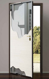 puerta de entrada / abatible / de aluminio / de seguridad