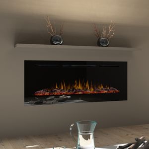 chimenea eléctrica / moderna / hogar cerrado / empotrable