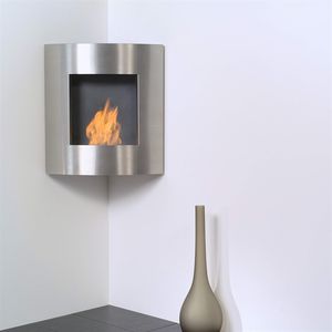 chimenea de bioetanol / moderna / hogar abierto / de pared