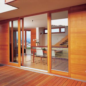 ventana oscilante corredera / de aluminio / con vidrio doble