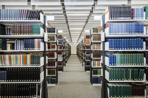 estantería moderna / de metal / para biblioteca / profesional