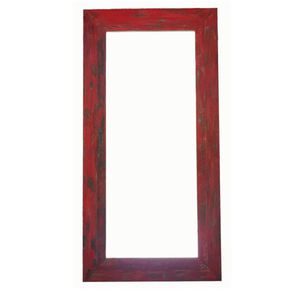 espejo de pared / de estilo industrial / rectangular / de teca