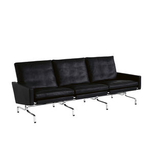 sofá de diseño escandinavo / de cuero / de acero / 2 plazas